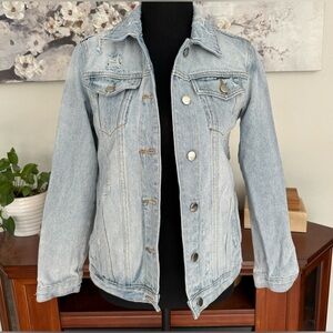 Altar'd State Distressed Light Blue Jean Jacket - Size Small